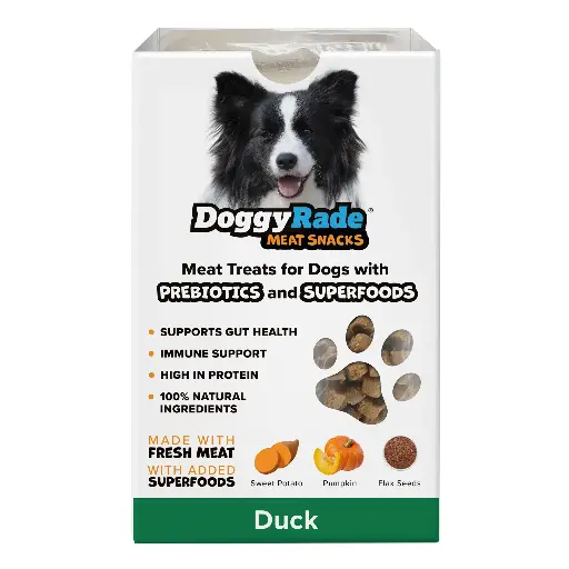 [DR SN DU] DoggyRade Prebiotic Meat Snacks - Superfood duck, sweet potato, pumpkin, flax seeds. 100g