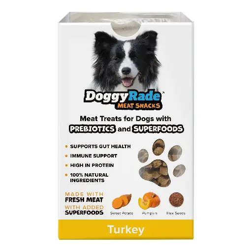 [DR SN TK] DoggyRade Prebiotic Meat Snacks - Superfood  turkey, sweet potato, pumpkin, flax seeds. 100g