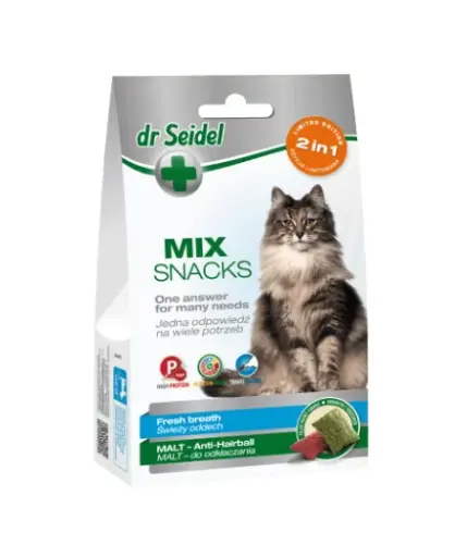[DRS00113] Dr Seidel snacks voor katten - MIX 2in 1 voor frisse adem & haarbal