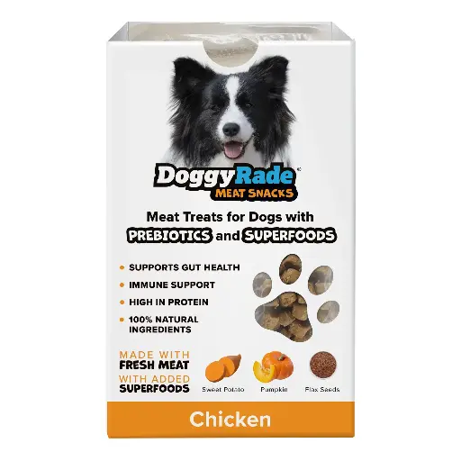 [DR SN CH] DoggyRade Prebiotic Meat Snacks - Superfood chicken, sweet potato, pumpkin, flax seeds. 100g